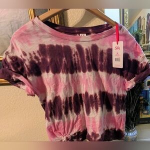 NWT Justice Pink and Purple Tie-Dye Tee 12/14